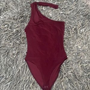 One shoulder, cut out, bodysuit